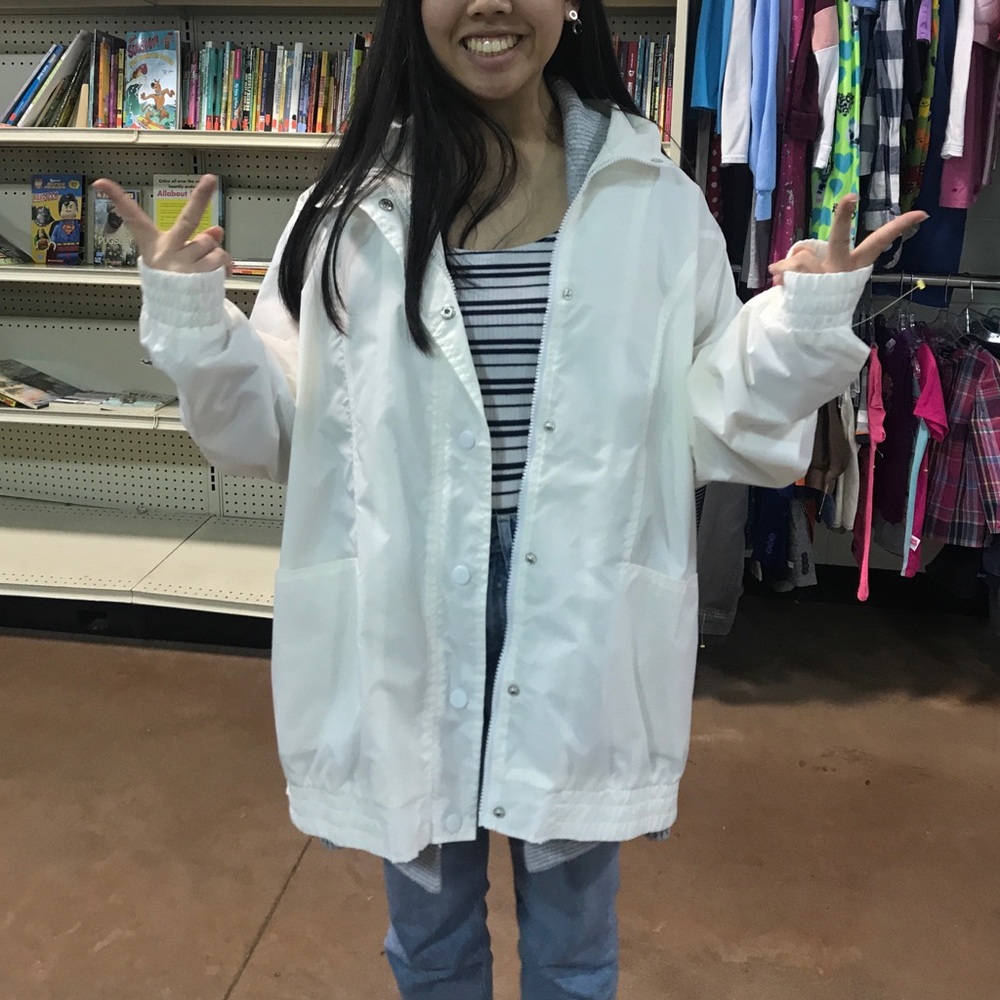 White Windbreaker